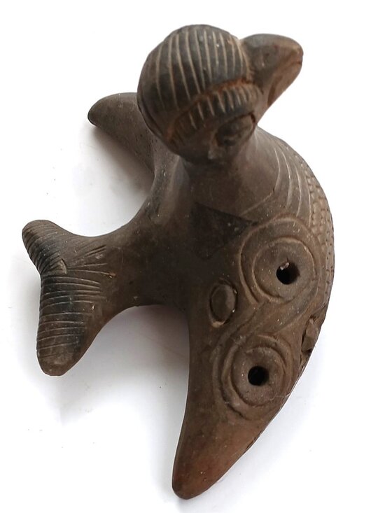 Folk Art Other - Pottery Ocarina Whistle Pre-Columbian Style Bird Flute Works Latin American Art